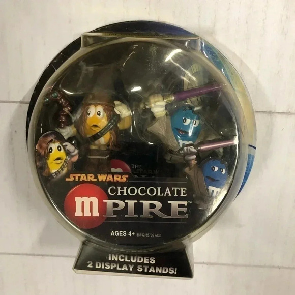 Hasbro M&Ms Star‎ Wars Characters Chewbacca and Mace Windu Vintage Sealed in Pkg - Picture 1 of 8